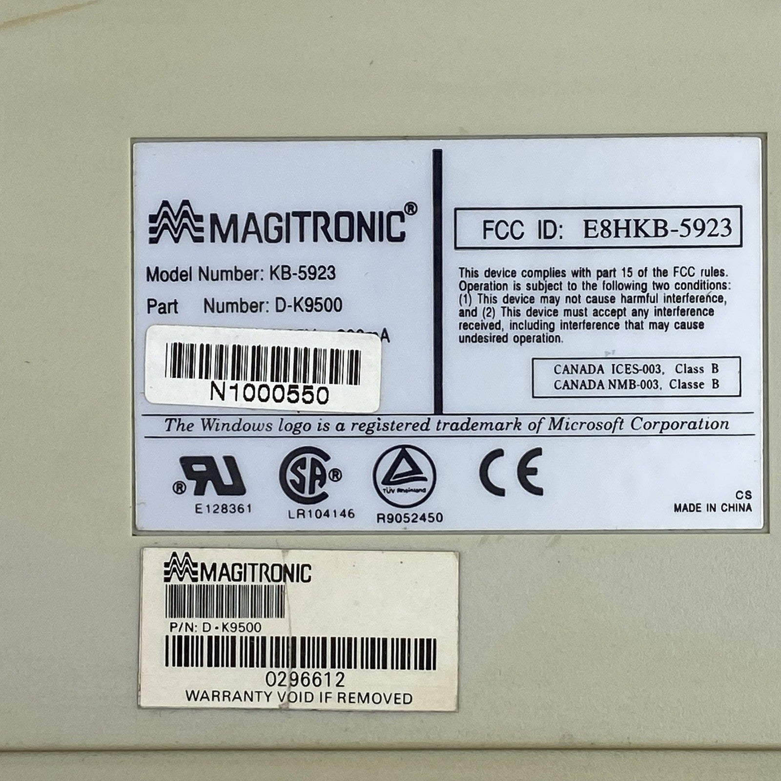 Dell AT101R PS/2 Keyboard Beige Vintage 5V 275 mA 267564