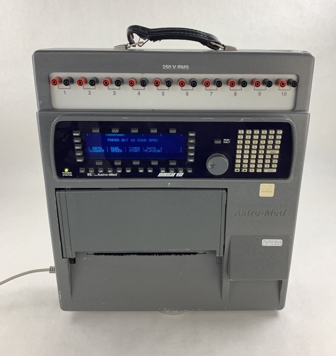 Astro-Med Dash 10 250v RMS Data Logger Powers On1