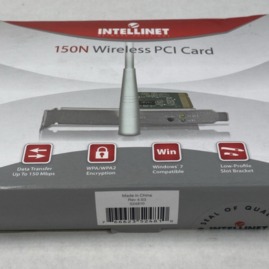 Intellinet 150N Wireless PCI Card with 3dBi Detachable Dipole Antenna