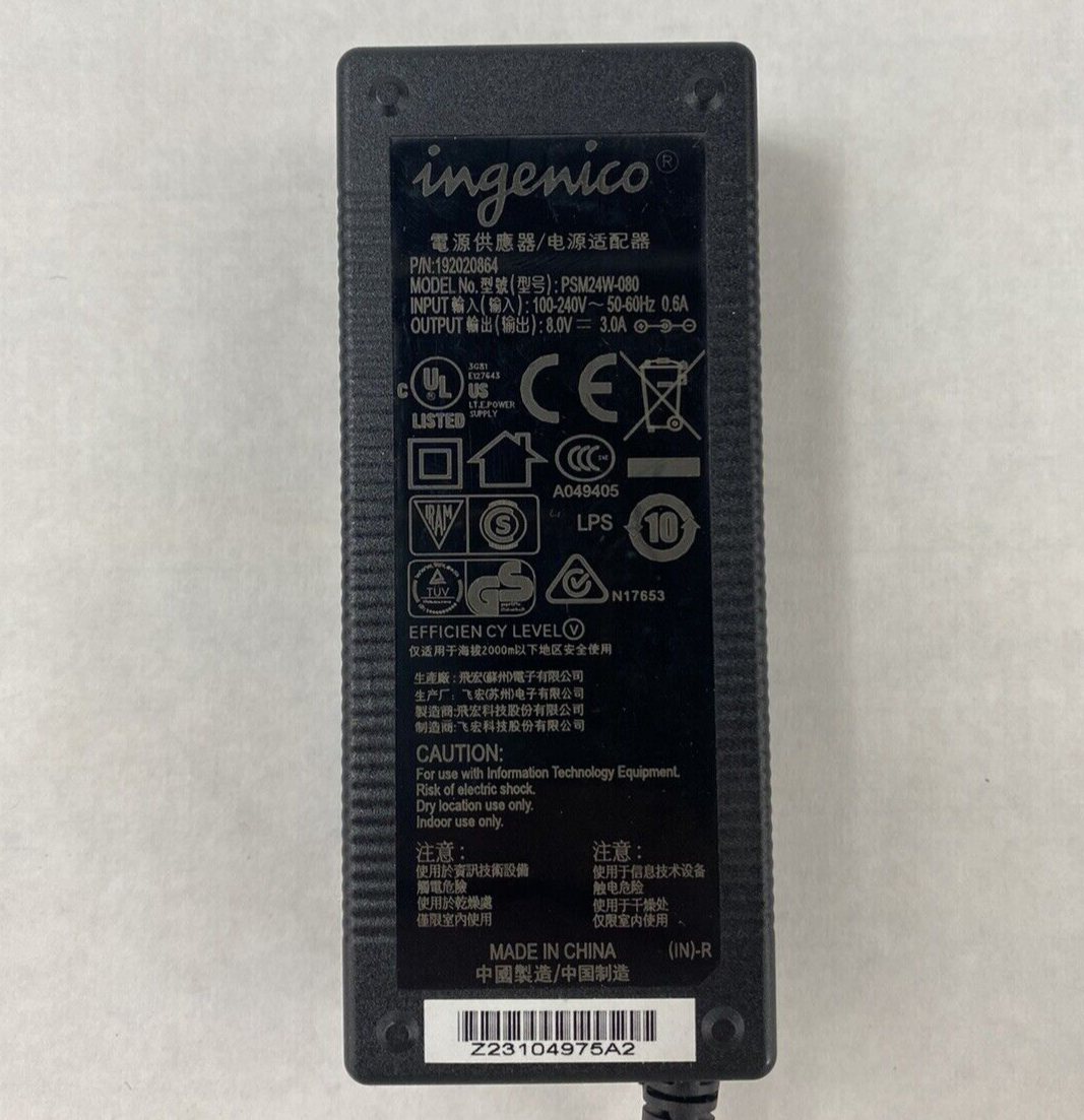 Lot of 2 Genuine OEM Ingenico PSM24W-080L6 24W 8V 3A AC Adapter