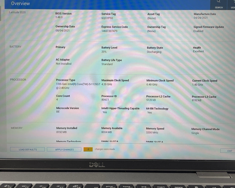 Dell Latitude 5520 15.6" i5-1135G7 2.4GHz 8GB RAM No SSD/OS/AC - Scratched Paint