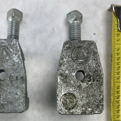 Lot( 2 ) Steel Beam Clamps 0.75 inch U Trough with 3/8" Mount Hole