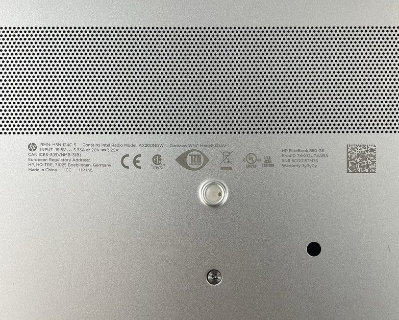 HP EliteBook 850 G6 15.6" i7-8665U 1.90 GHz 16 GB RAM No SSD/OS/AC - Corner