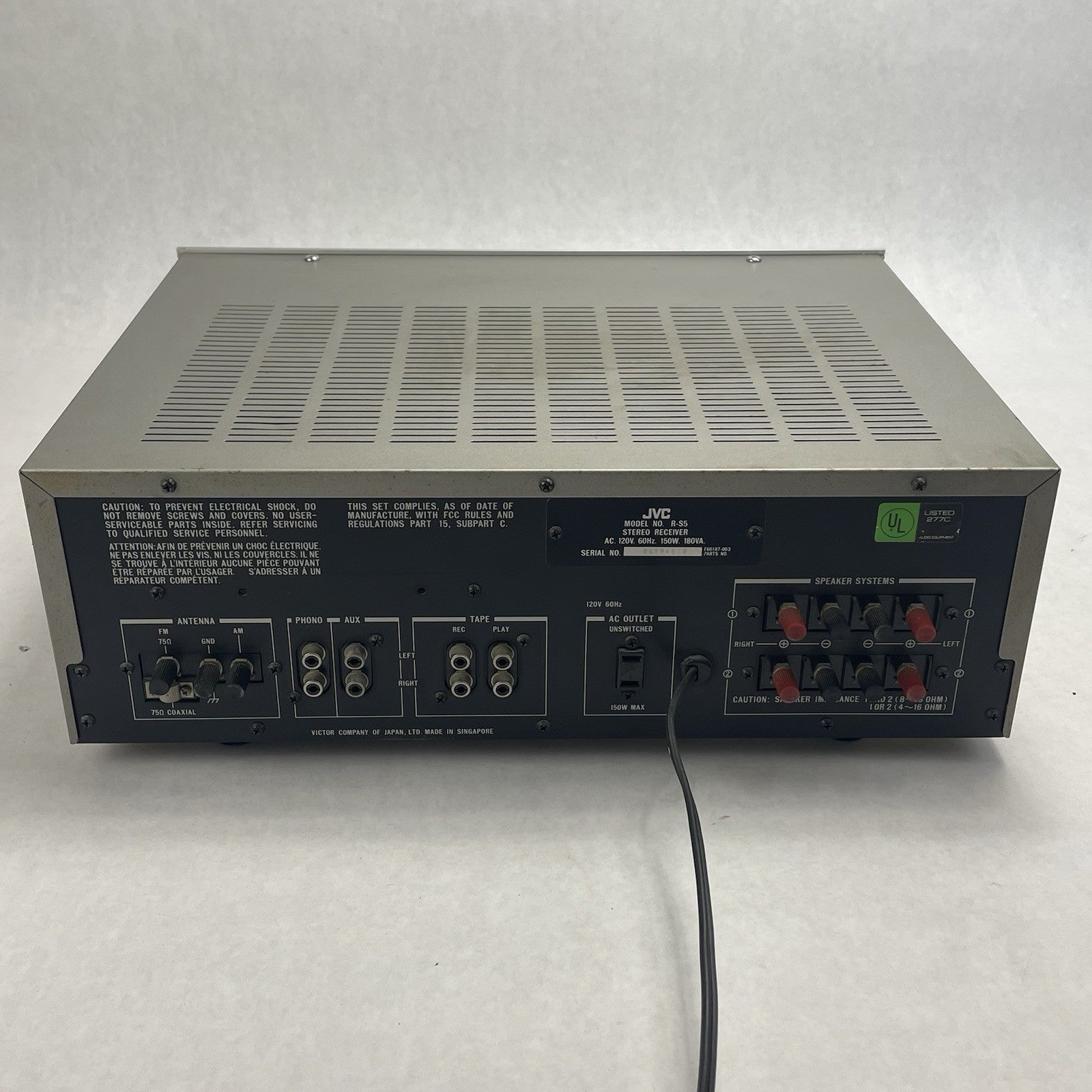 JVC R-S5 Stereo Receiver for Parts Only Static Issues6