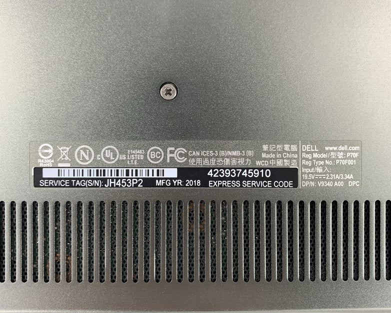 Dell Inspiron 7573 2-in-1 15.6" I7-8550U 1.8 GHz 16 GB RAM No OS No HDD No Batt