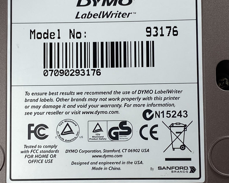 Dymo LabelWriter 93176 400 Turbo USB Thermal Label Printer With Spool and Cables
