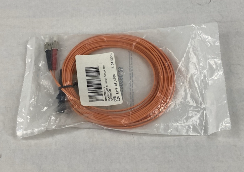 Belkin F2F20290-25 Fiber Optic Jumper Cable Multimode ST PC to MTRJ Female 25Ft