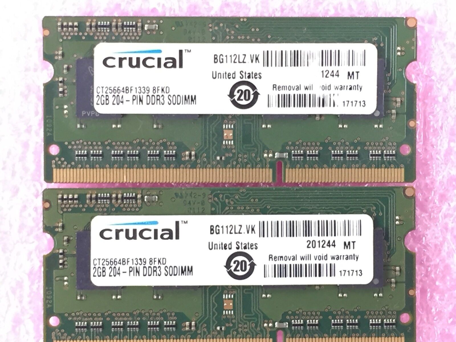 4GB Kit (2x 2GB) PC3L-10600S-9-11-B2 Micron MT8KTF25664HZ-1G4K1