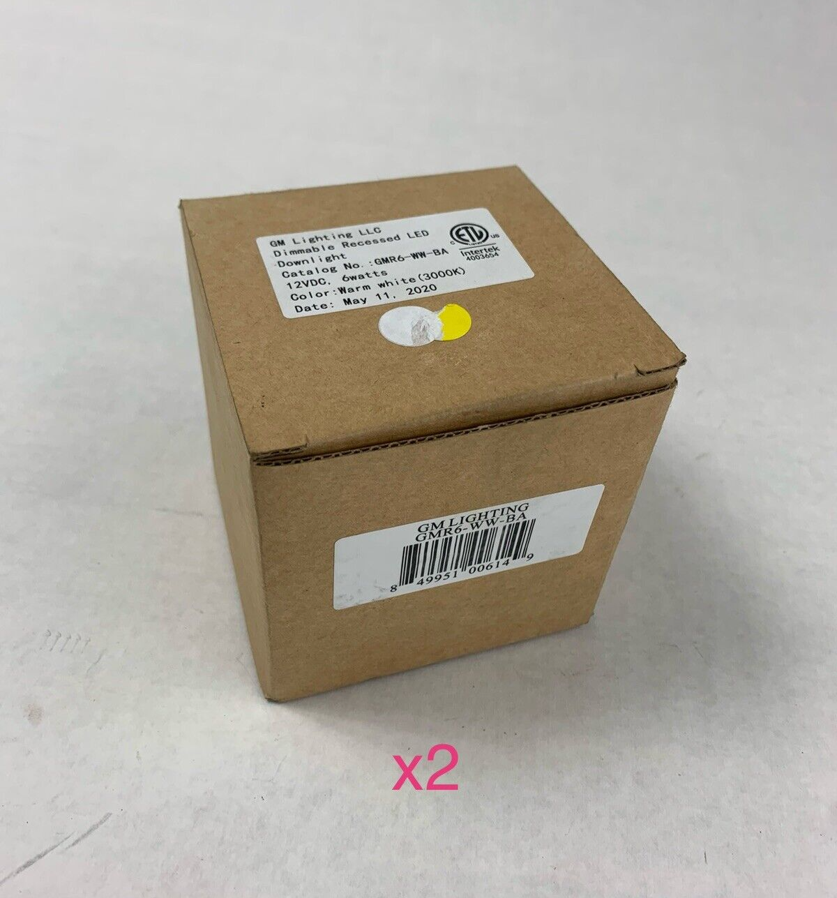 Lot of 2 GM Lighting GMR6-WW-BA Warm White Dimmable LED 3000K