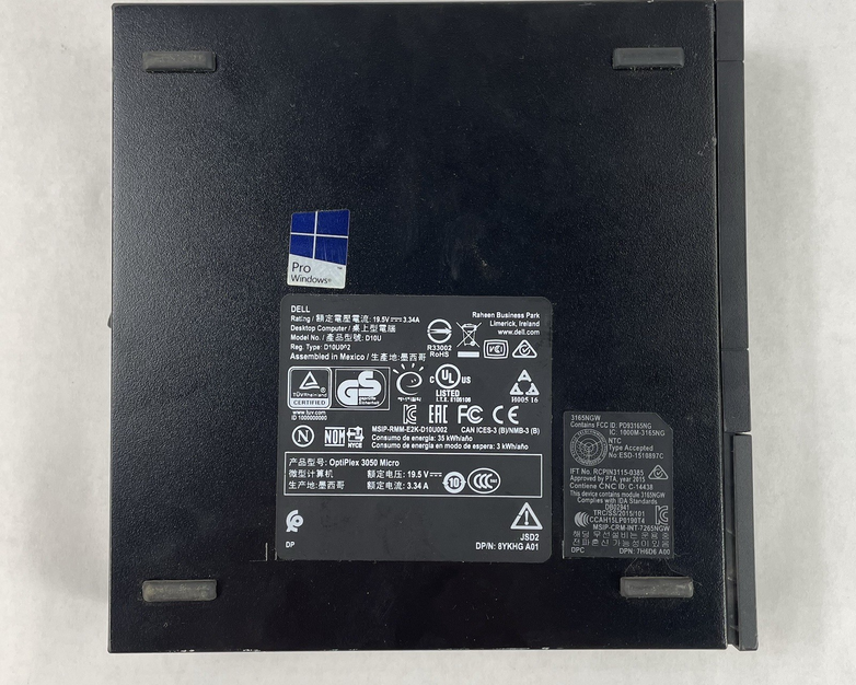 Dell Optiplex 3050 Micro i5-7500T 2.70 GHz 8 GB RAM No SSD/OS/AC - Bad Front