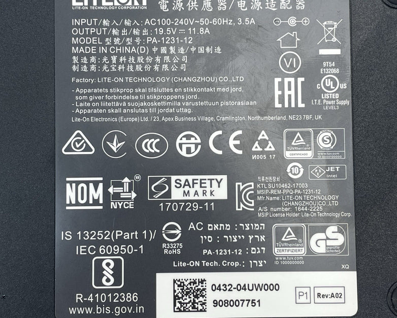 LiteOn PA-1231-12 19.5V 11.8A 230W AC Adapter Charger