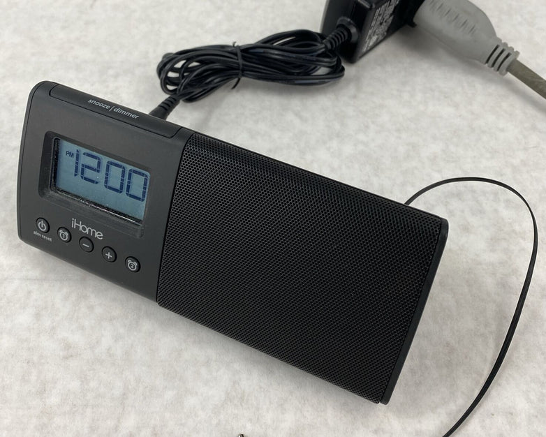 iHome iHM46BC Portable USB Charging Dual Alarm Clock Speaker System  - Black