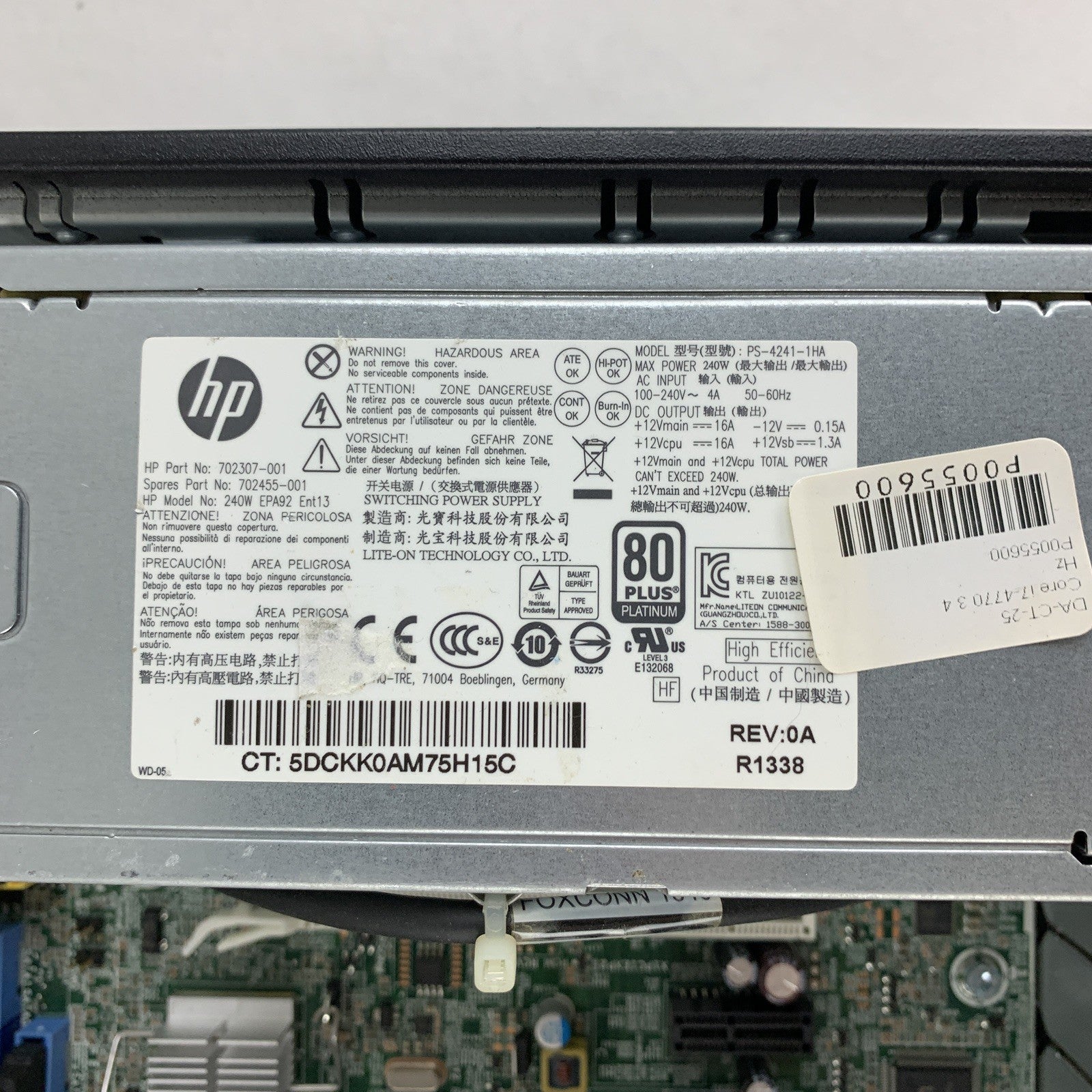 HP EliteDesk 800 G1 SFF Desktop i7-4770 3.4 GHz 4 GB RAM No OS No HDD