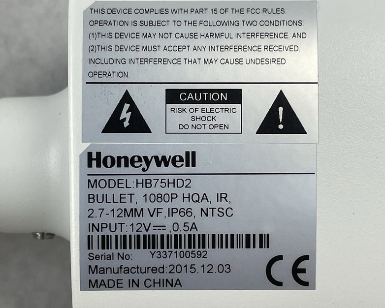 Honeywell Day/Night Indoor/Outdoor IR Bullet Camera HB75HD2