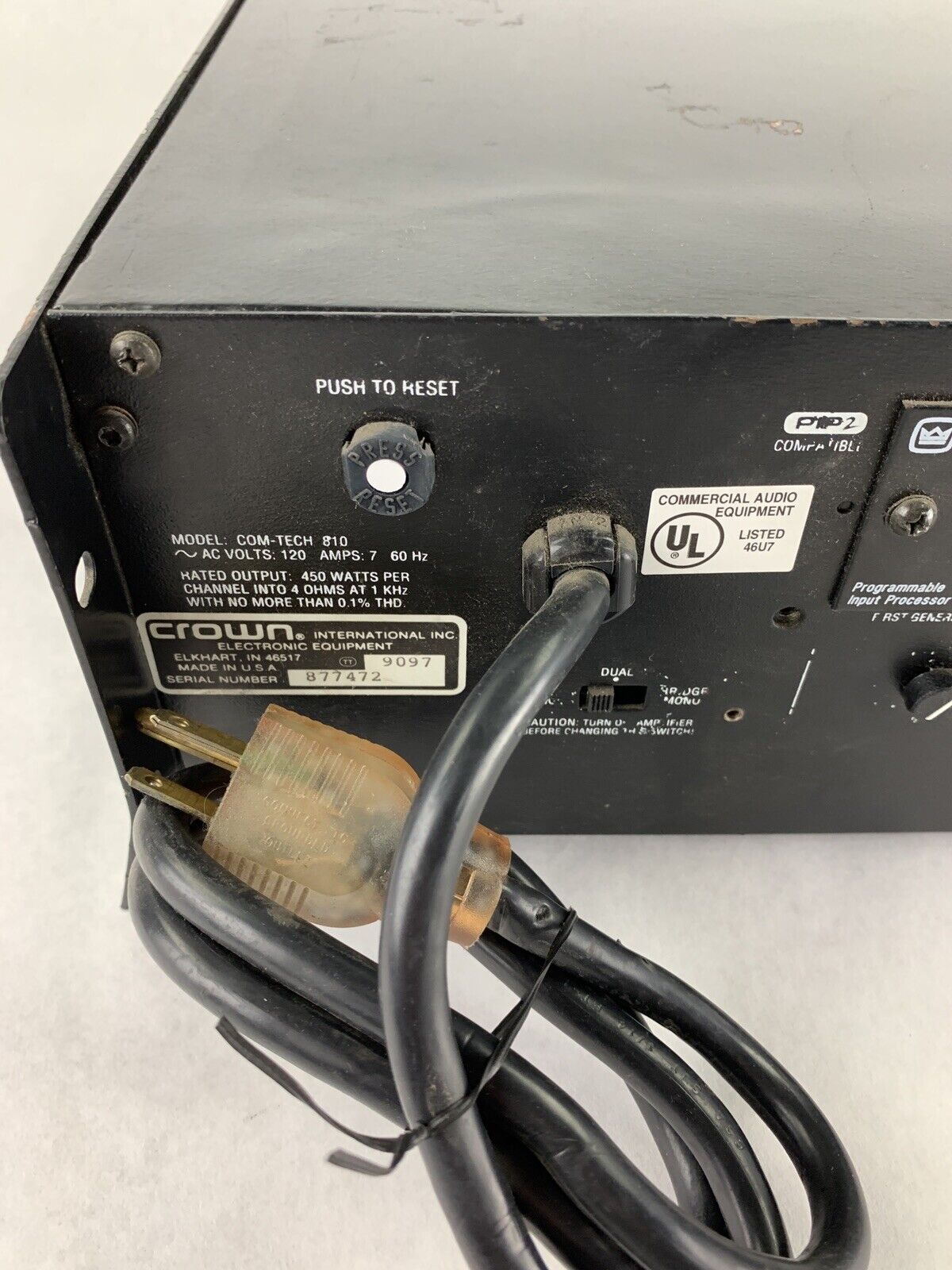 (W) Crown COM-TECH 810 Power Amplifier - Black