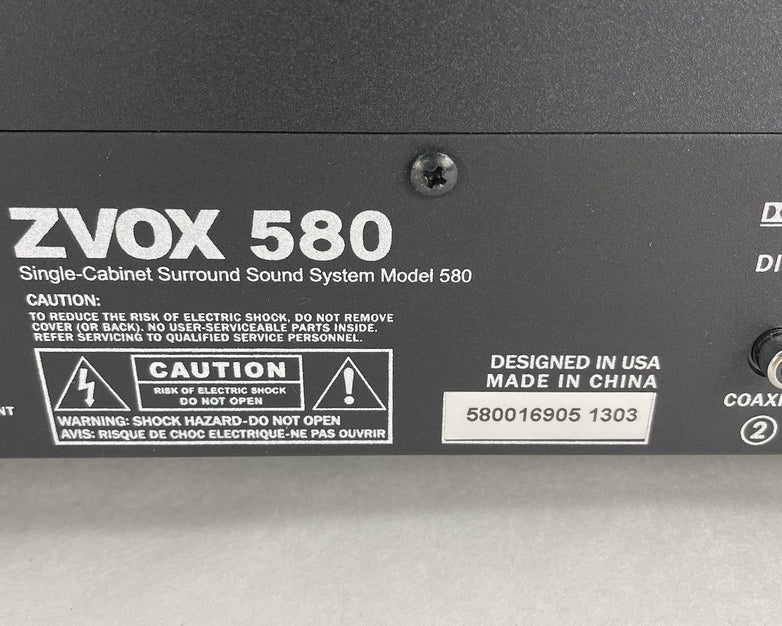 ZVOX 580 Sound Bar Sound Base Cabinet Box Subwoofer Sound System TV Platform Blk