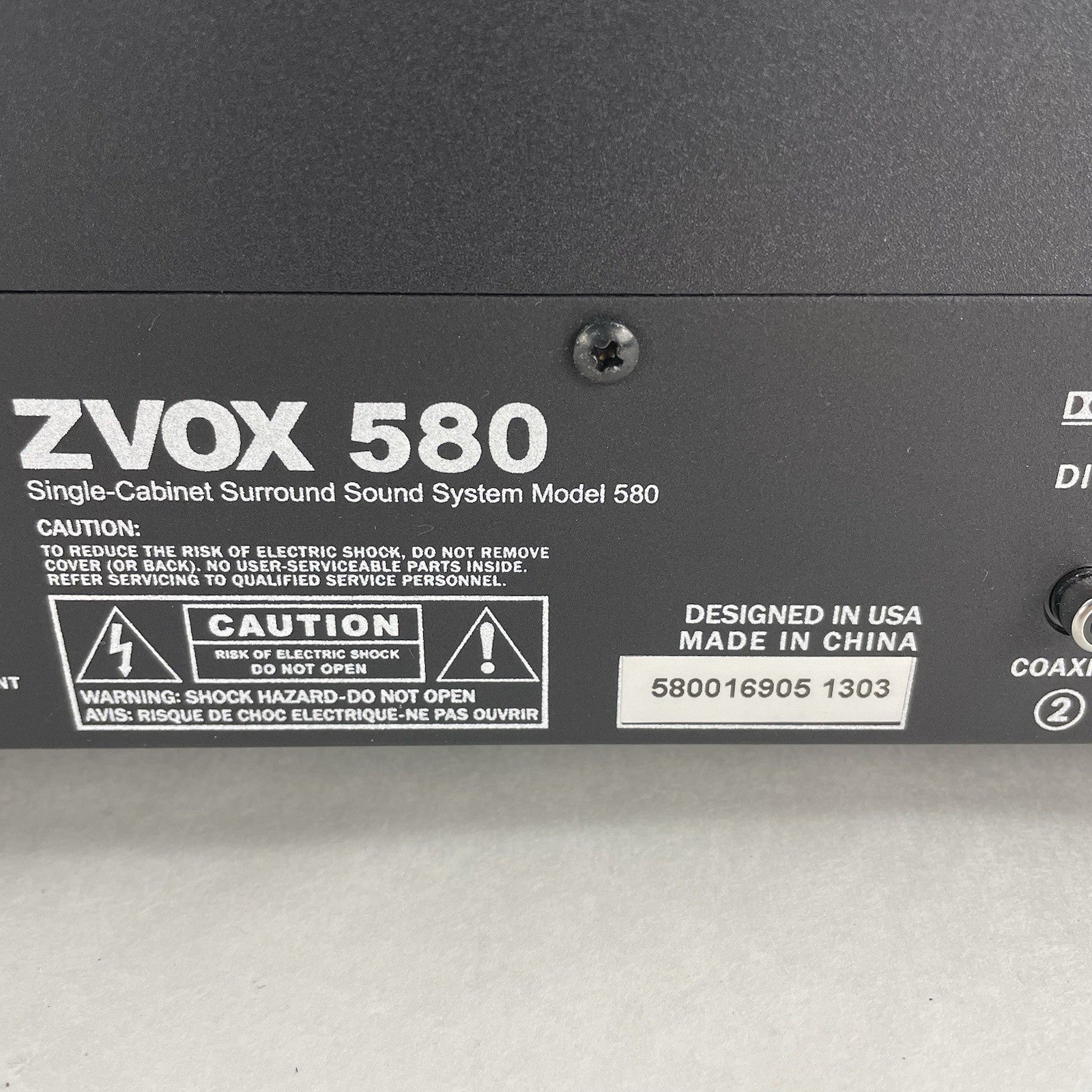 ZVOX 580 Sound Bar Sound Base Cabinet Box Subwoofer Sound System TV Platform Blk