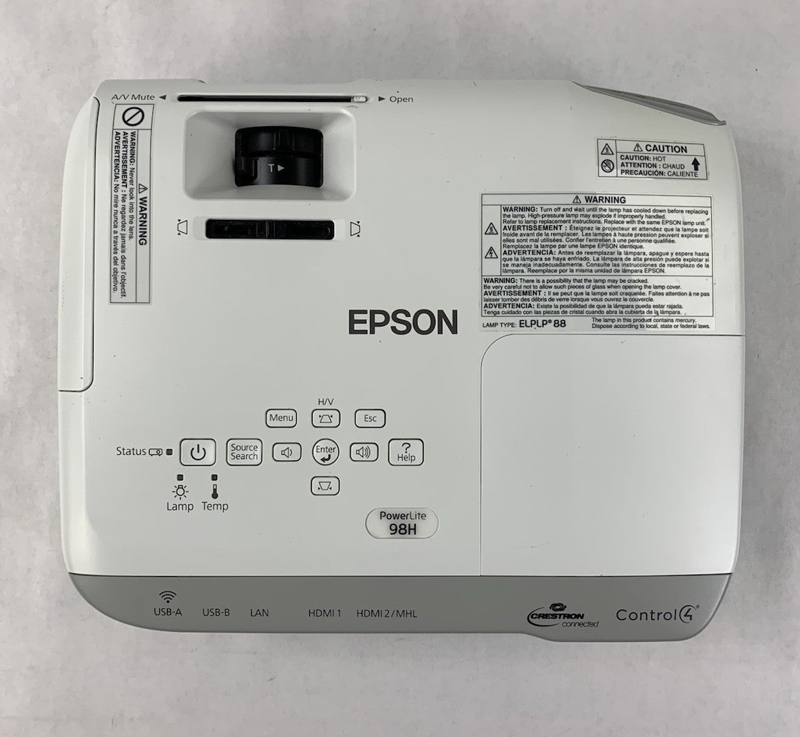 Epson PowerLite 98H H687A LCD Lamp Projector 3399 Lamp Hours - No Remote6
