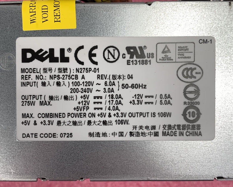 Dell N275P-01 275W Power Supply