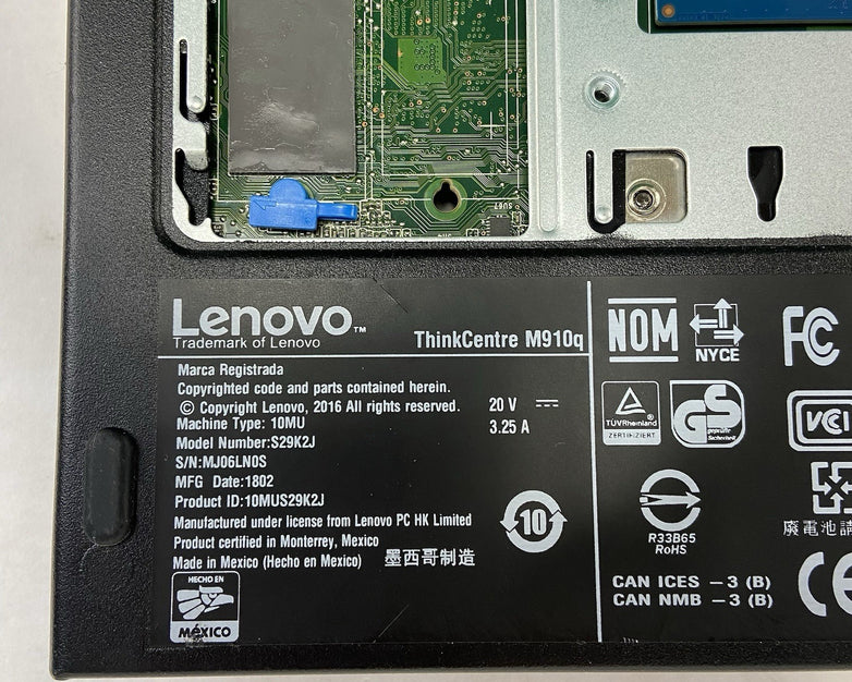 Lenovo ThinkCentre M910q MFF Intel Core i5-6500T 2.5GHz 8GB RAM No AC/HDD/OS