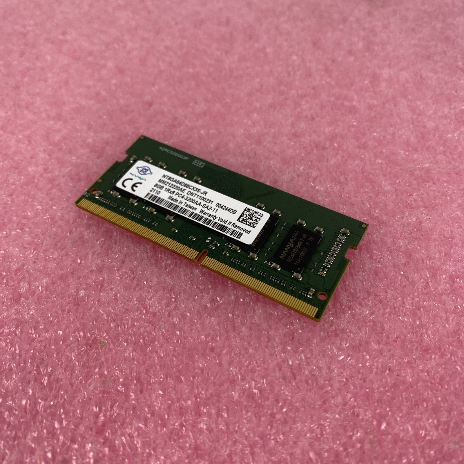 Nanya NT8GA64D88CX3S-JR PC4-3200AA-SA2-11 8GB 1Rx8 Memory Ram0