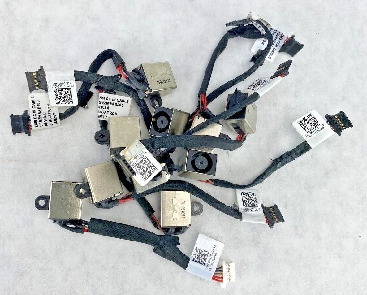 Lot of 10 Dell 09F21D DC Power Input Jack OEM with Cable for Chromebook 11 3120