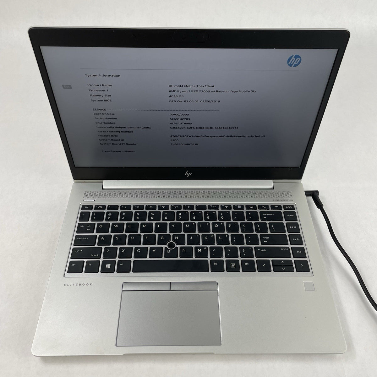 HP mt44 14" Ryzen 3 Pro 2300U 2.00 GHz 4 GB RAM No SSD/OS/AC/Batt2
