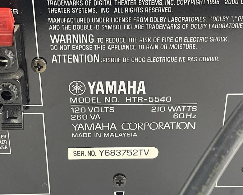Yamaha HTR-5540 AV Receiver Tested and Working