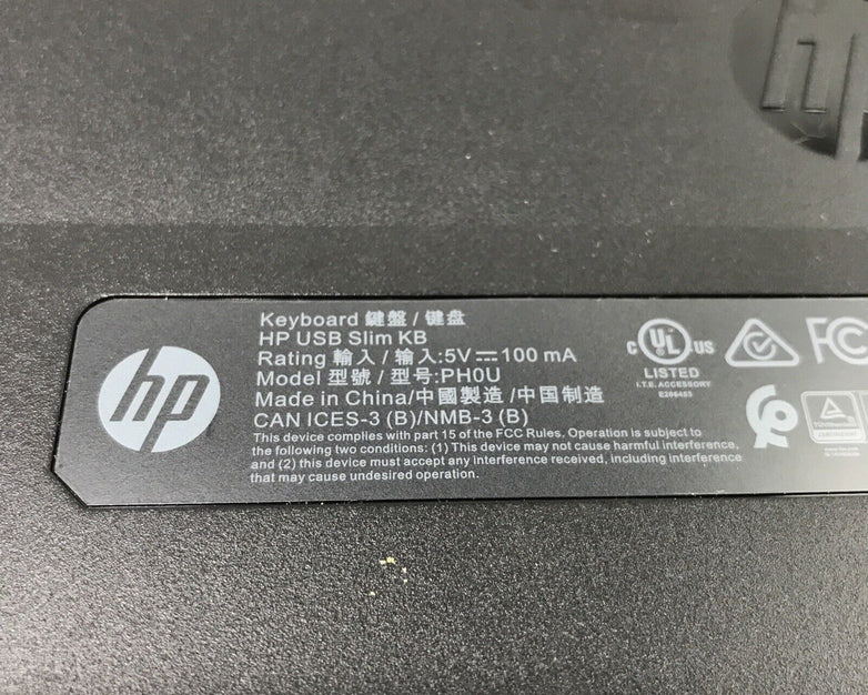 Lot of 3 HP PH0U Slim USB Multimedia Wired Desktop PC Computer Black Keyboard