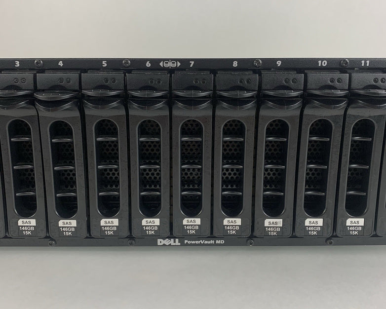 Dell PowerVault MD3000i AMP01 Storage Array 15x Cad 2x PSUs No HDDs/Controllers