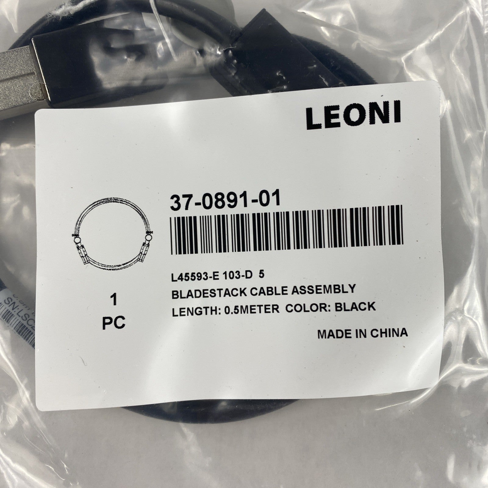 Leoni 37-0891-01 Bladestack Cable Assembly 0.5M Lot of 42