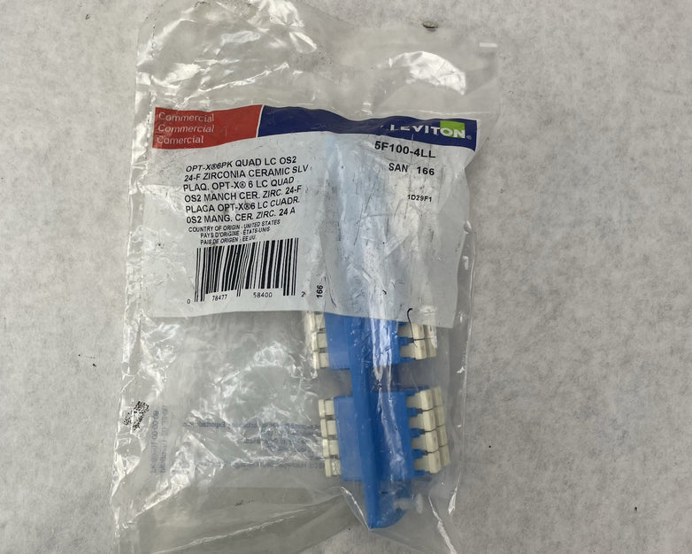 Leviton 5F100-4LL Precision Molded Fiber Adapter Plate Blue