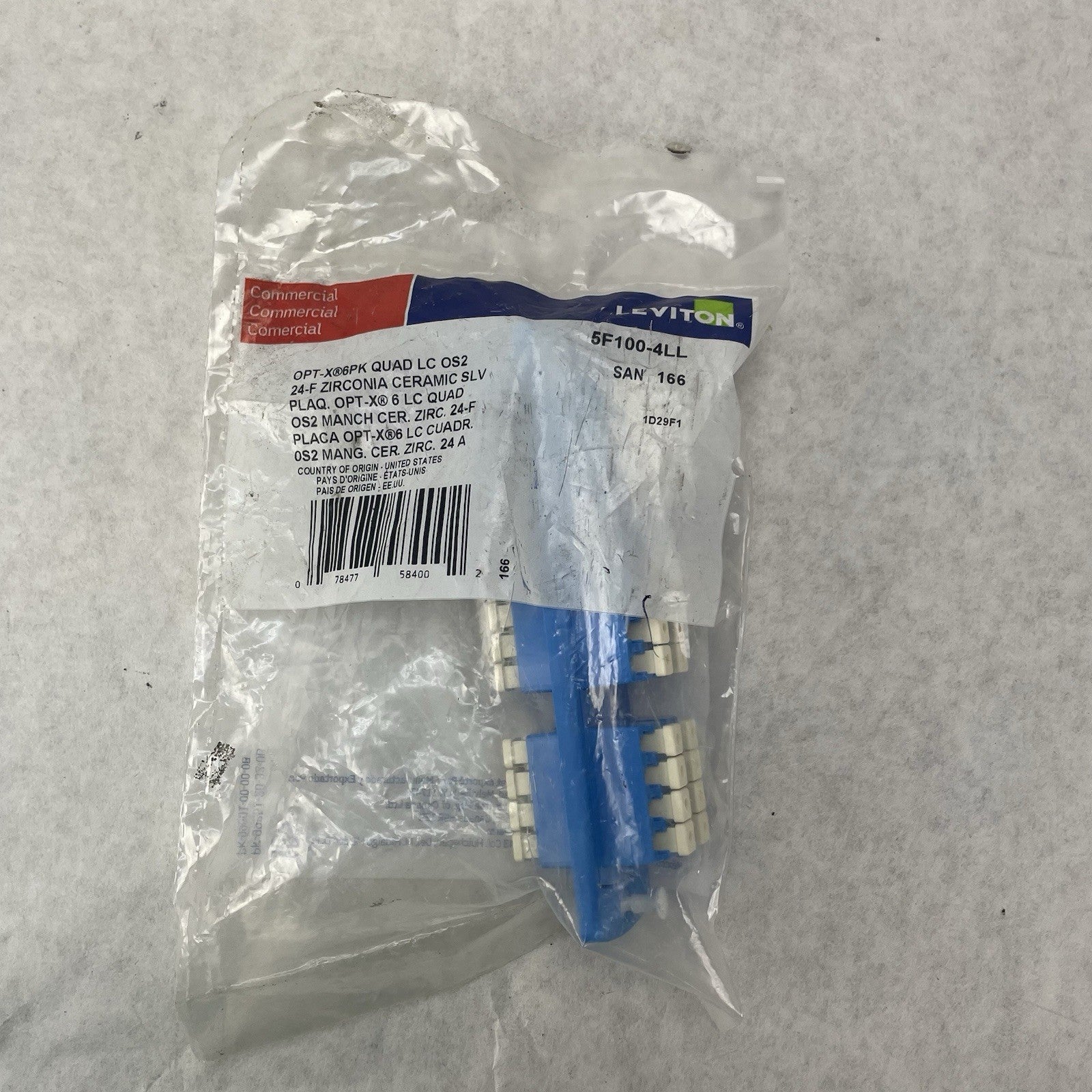 Leviton 5F100-4LL Precision Molded Fiber Adapter Plate Blue1