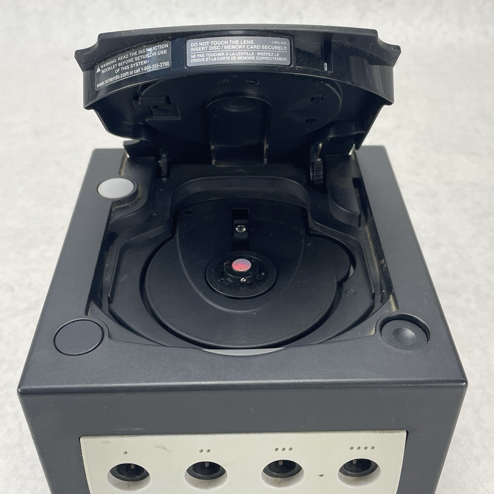 Nintendo GameCube DOL-001 Black Tested For Parts Sticky Open Button4