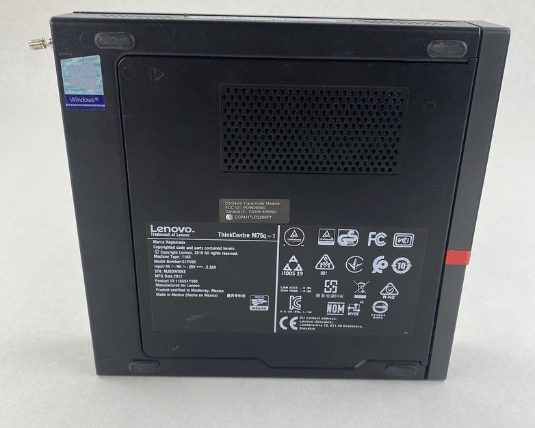 Lenovo ThinkCentre M75q Micro AMD Ryzen 5 Pro 3400GE 3.3GHz 8GB RAM No HDD OS AC