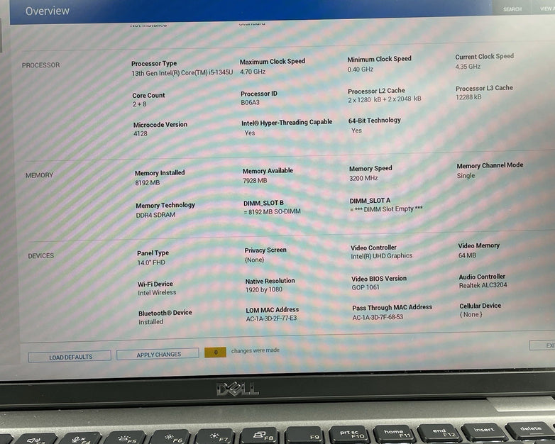 Dell Latitude 5440 14" i5-1345U 4.35 GHz 8 GB RAM No OS/SSD/AC