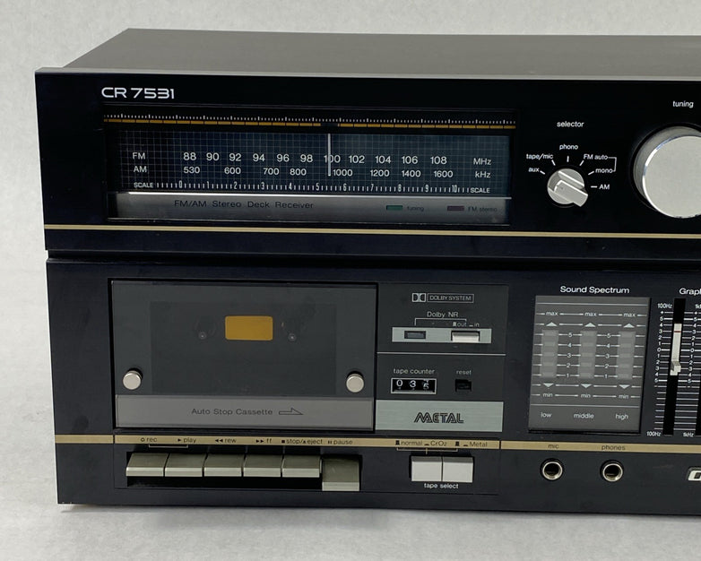 Quazar CR7531 Receiver Tape Deck Tested
