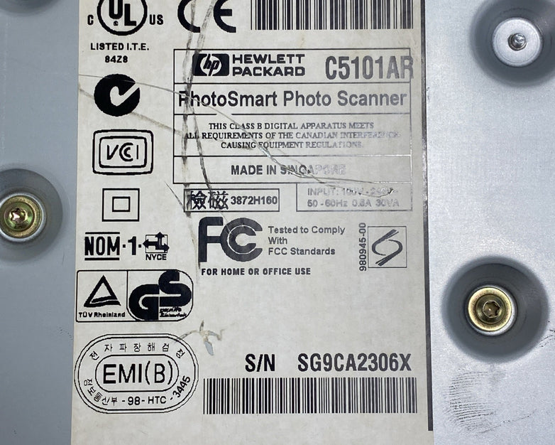 Hewlett Packard C5101AR S20 PhotoSmart PhotoScanner - Power Tested Only