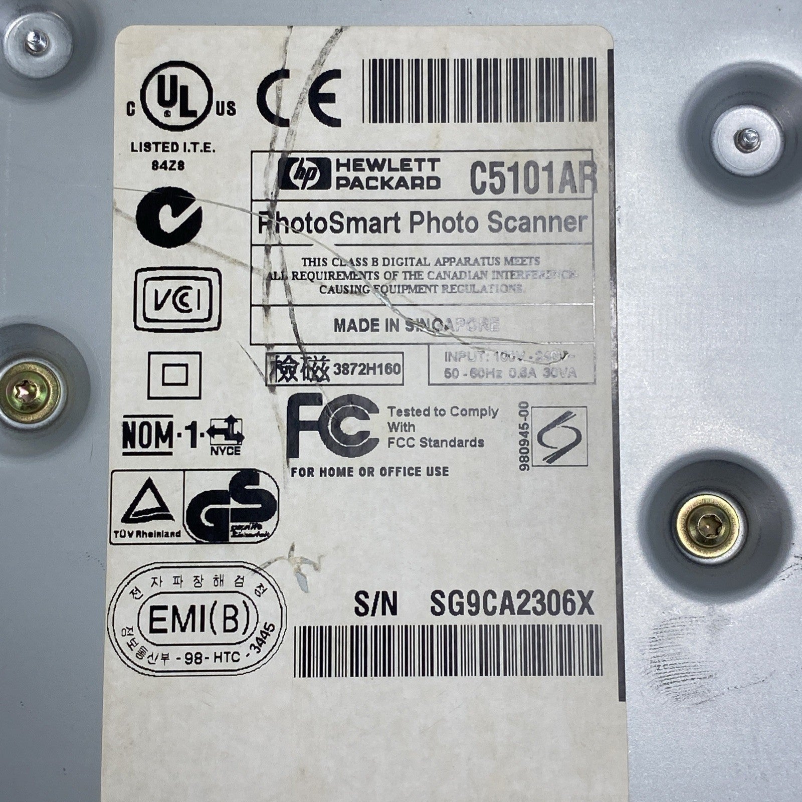 Hewlett Packard C5101AR S20 PhotoSmart PhotoScanner - Power Tested Only10