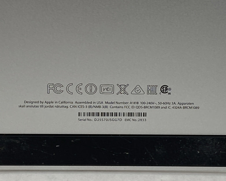 Apple A1418 iMac 21.5" 2015 2.8 GHz Core i5 8GB RAM 250 GB SSD macOS 12.7.6