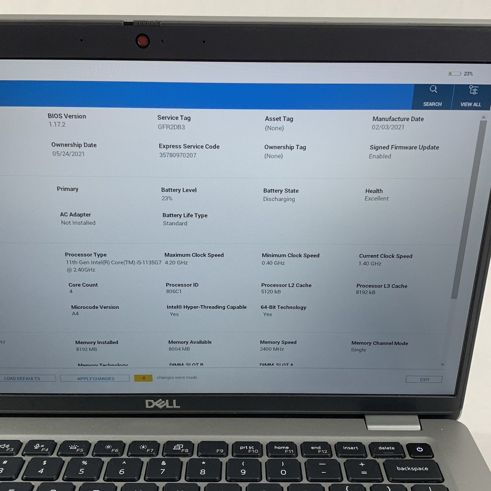 Dell Latitude 5420 14" Laptop i5-1135G7 1.40 GHz 8 GB RAM No SSD/OS/AC2