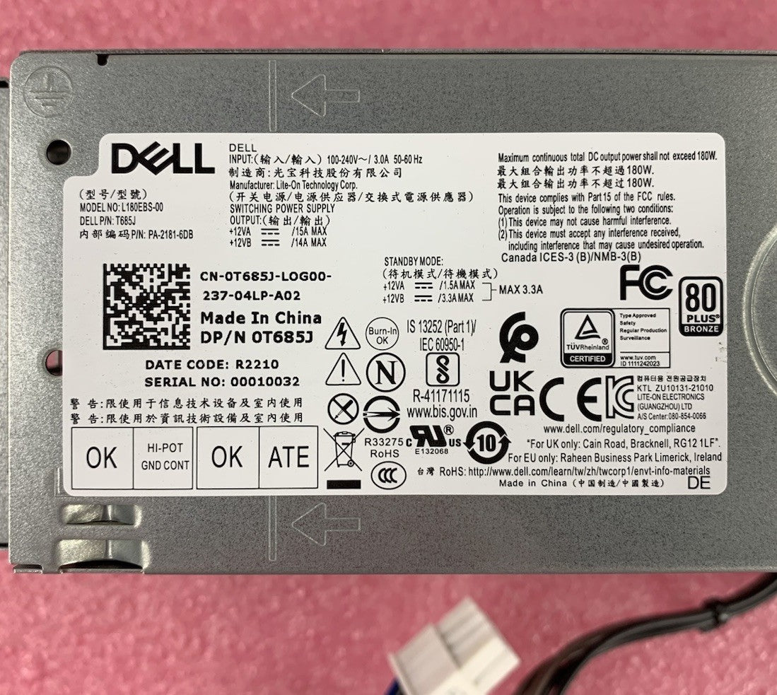Dell L180EBS-00 180W Switching Power Supply6