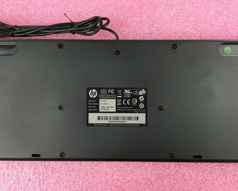 HP KU-0316 USB Wired 104-Key Layout Keyboard 434821002 (Lot of 3)