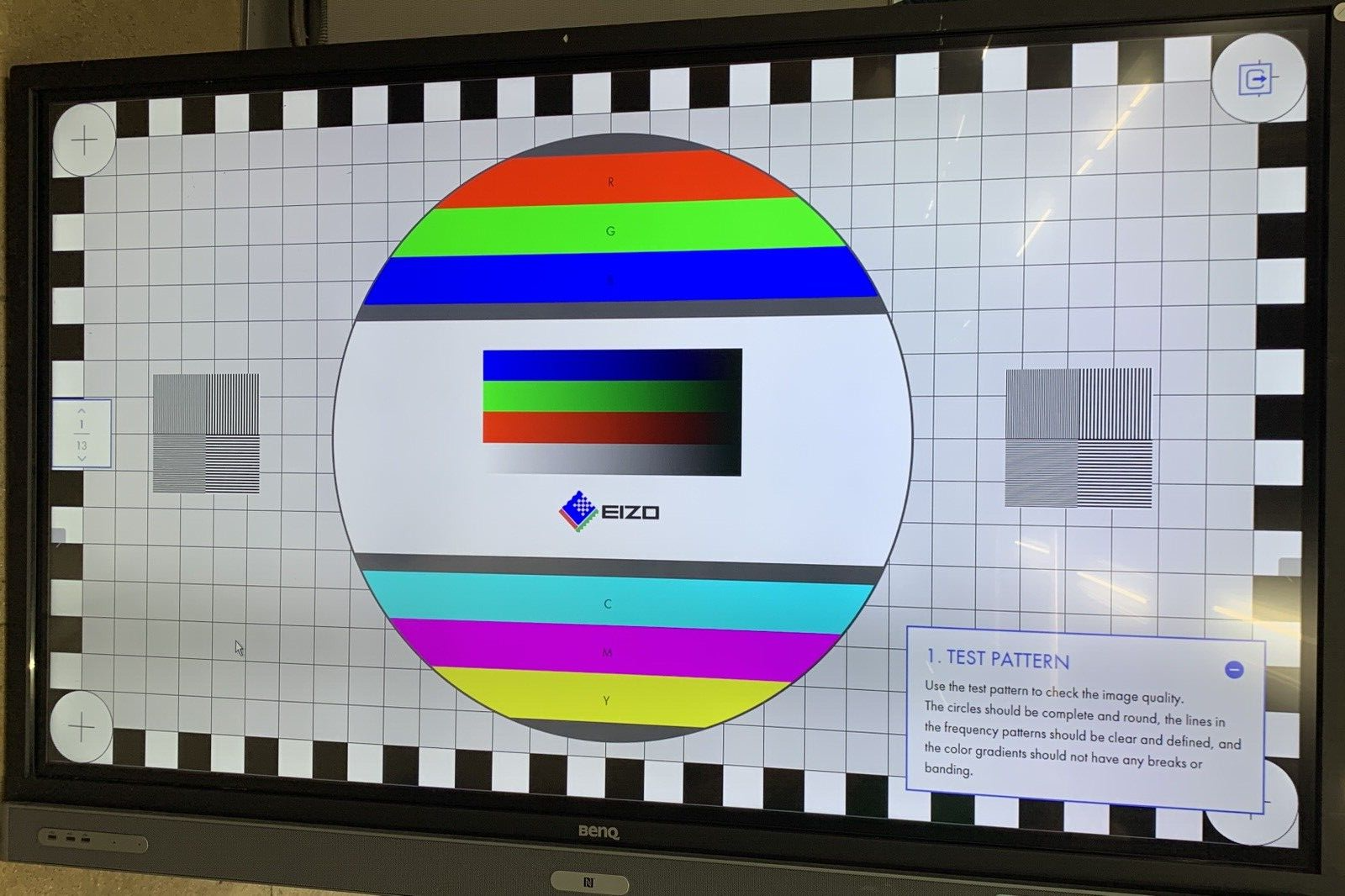 BenQ RP704k 70” 4K Interactive Flat Panel Display Tested Slight Burn-In Shadow