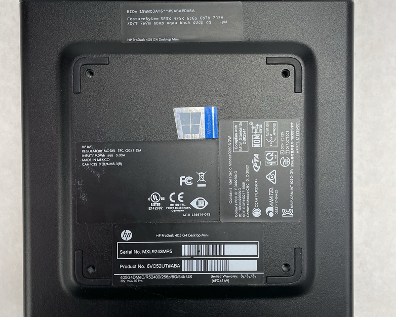 HP ProDesk 405 G4 Micro AMD Ryzen 5 Pro 2400GE 3.20 GHz 8 GB RAM No SSD/OS/AC