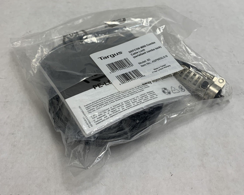 Targus DEFCON MINI 60 ASP66GLX-S Combo Cable Lock