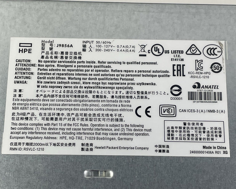 HP J9856A 2530 24G SFP+ Switch Tested & Reset