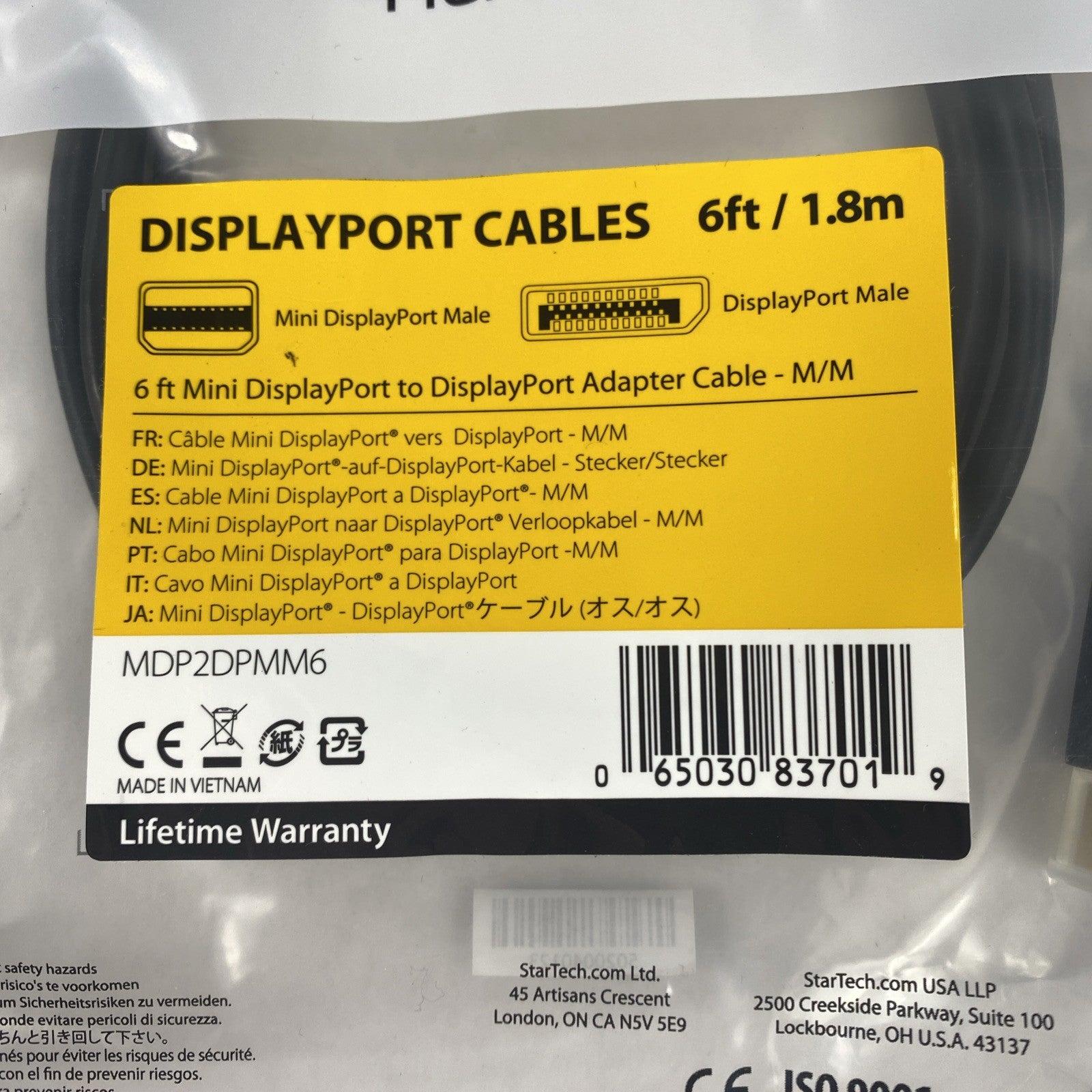 StarTech Displayport Cable 6ft Mini DisplayPort Cable Lot of 42