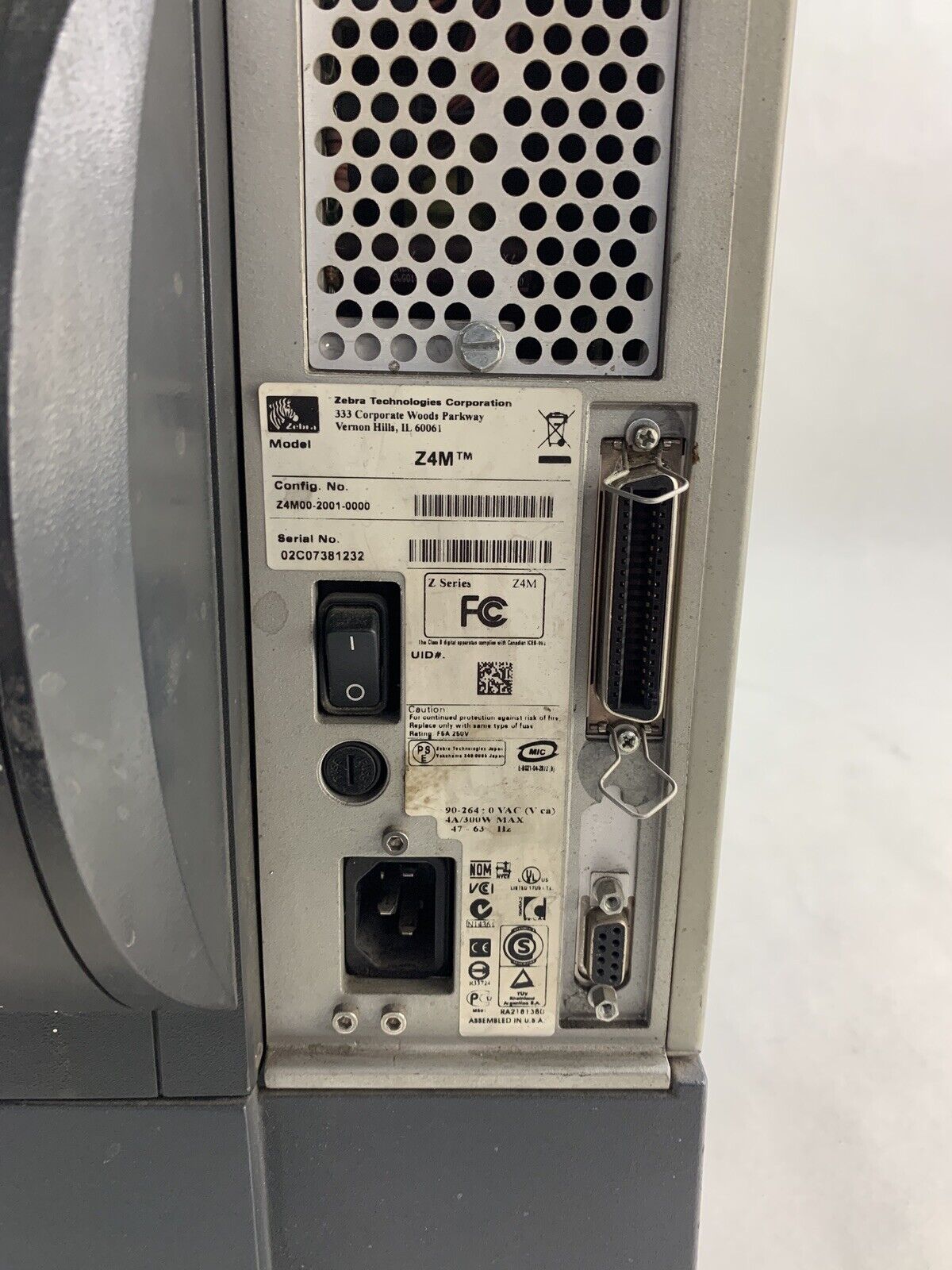 Zebra Z4M Plus DT Direct Thermal Label Printer Self Serial Parallel Tested
