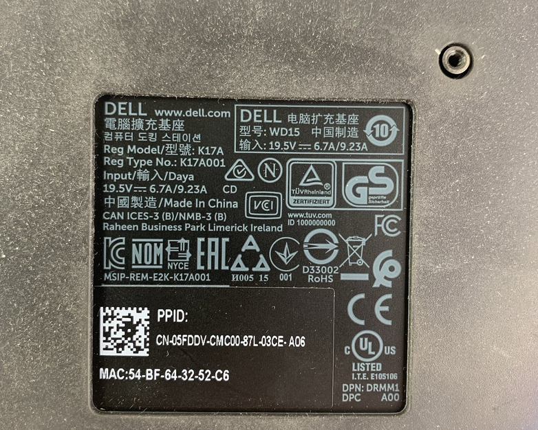 Dell K17A Docking Station W/No Power Cable Lot of 4